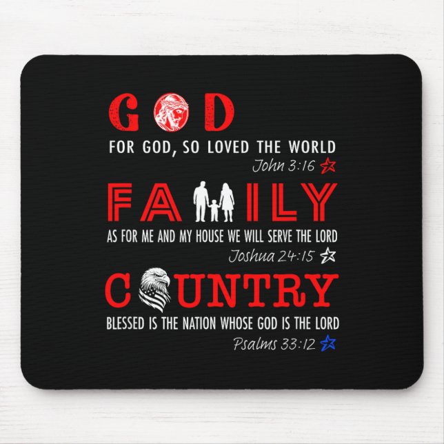 God Family Country  Mouse Mat (Front)