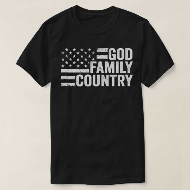 God Family Country - Patriotic Christian American  T-Shirt (Design Front)