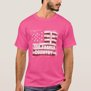 God Family Country Patriotic Christian Cross USA A T-Shirt