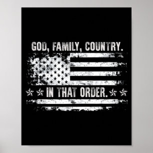 God Family Country Patriotic Faith Pride Usa For S Poster