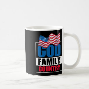 God Family Country Soldier Patriot US Flag Memoria Coffee Mug