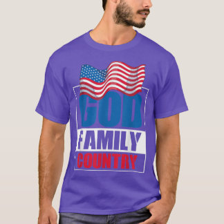 God Family Country Soldier Patriot US Flag Memoria T-Shirt