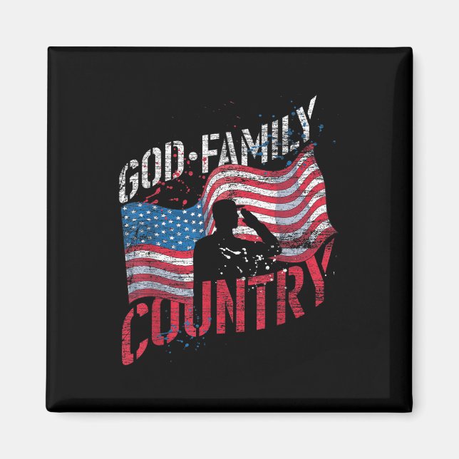 God Family Country Soldier Us Flag American Memori Magnet (Front)