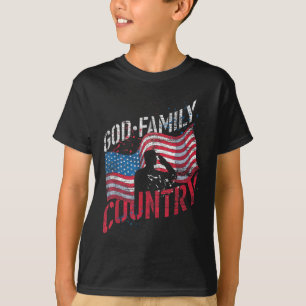 God Family Country Soldier Us Flag American Memori T-Shirt