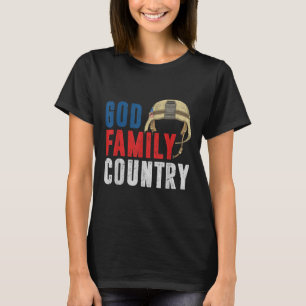 God Family Country Soldier Usa Proud American Memo T-Shirt