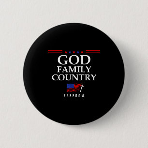 God Family Country Us Flag Christian Saying Dom Je 6 Cm Round Badge