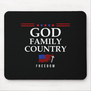 God Family Country Us Flag Christian Saying Dom Je Mouse Mat