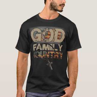 God Family Country US Flag Patriotic Christian T-Shirt