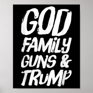 God Family Guns & Trump Wins President Electio Poster