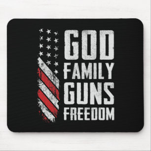 God Family Guns Freedom - Pro Gun Christian Usa Fl Mouse Mat