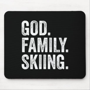 God Family Skiing  Mouse Mat