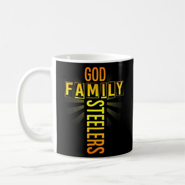 God Family Steeler Father's Day Gift  Coffee Mug (Left)