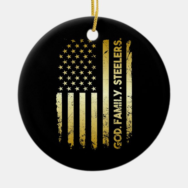 God Family Steelers Ceramic Tree Decoration (Front)