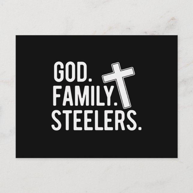God Family Steelers Pro Us Flag Father's Day Dad.p Announcement Postcard (Front)