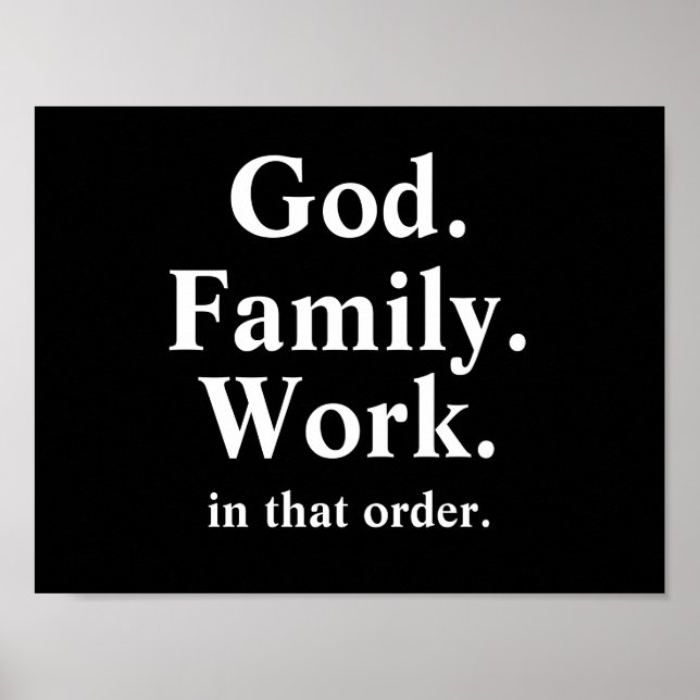 God Family Work Order Quote Poster (Front)