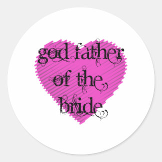 God Father of the Bride Classic Round Sticker