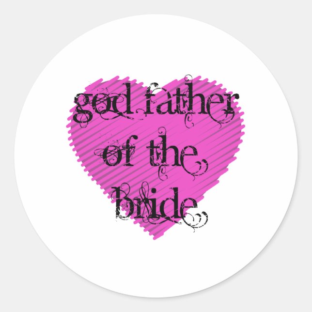 God Father of the Bride Classic Round Sticker (Front)