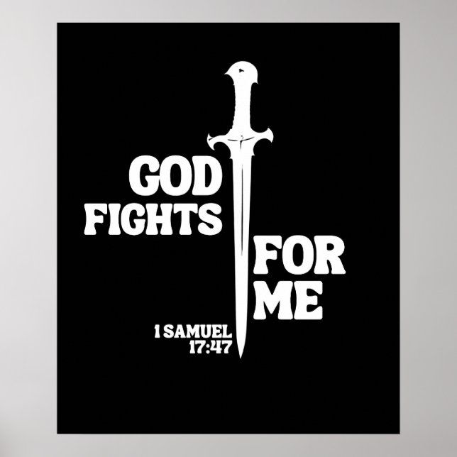 God Fights for Me – 1 Samuel 17:47 Poster (Front)