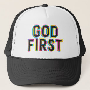 GOD FIRST TRUCKER HAT
