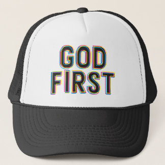 GOD FIRST TRUCKER HAT
