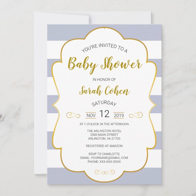 God Framed Baby Shower Invite 1 (Front)