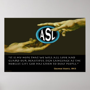 God Gave ASL To Deaf People  (36"x24") Poster