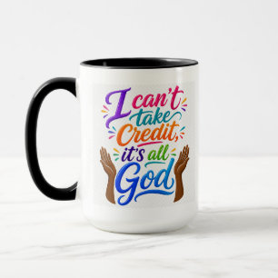 God gets the credit mug