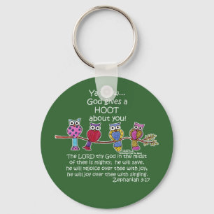 God Gives a Hoot Owls Key Ring
