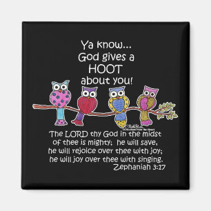 God Gives a Hoot Owls Magnet
