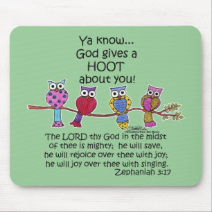 God Gives a Hoot Owls Mouse Mat