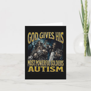 God Gives His Most Powerful Autism Funny Hard Skel Card