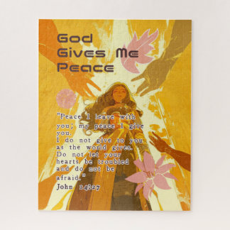 God Gives Me Peace - Christian Vintage Retro Anime Jigsaw Puzzle