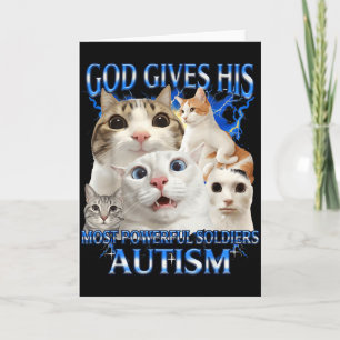 God gives most powerful soldiers autism awareness card