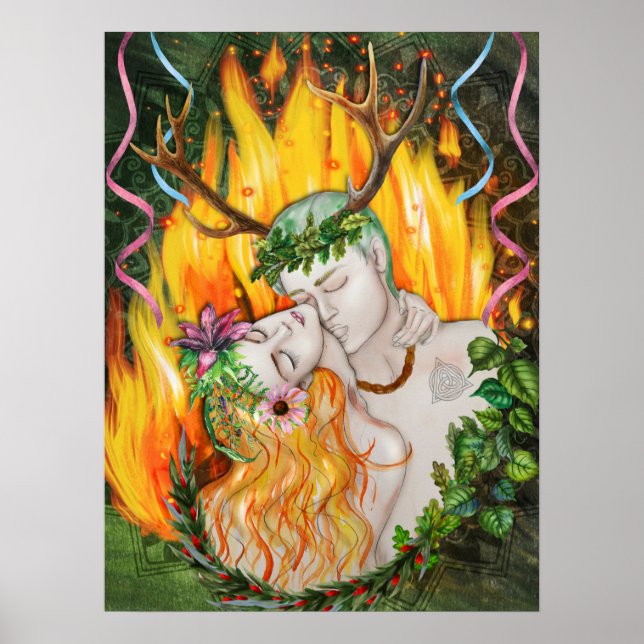 God & Goddess Beltane Fire Poster (Front)