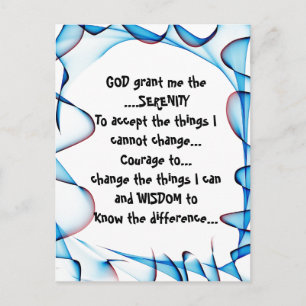 GOD grant me the SERENITY on a colourful postcard