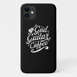God Guitar Coffee Music Lover Funny Christian iPhone 11 Case