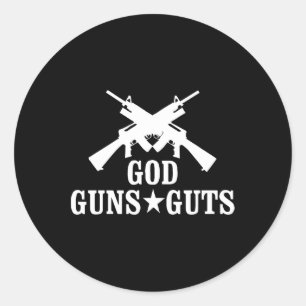 God Guns And Guts  Classic Round Sticker