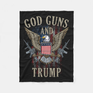 God Guns And Trump 2nd Amendment Flag Ar15 America Fleece Blanket