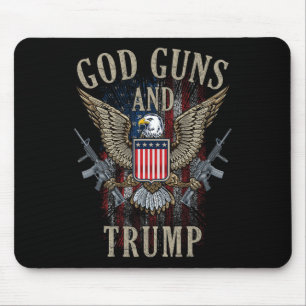 God Guns And Trump 2nd Amendment Flag Ar15 America Mouse Mat