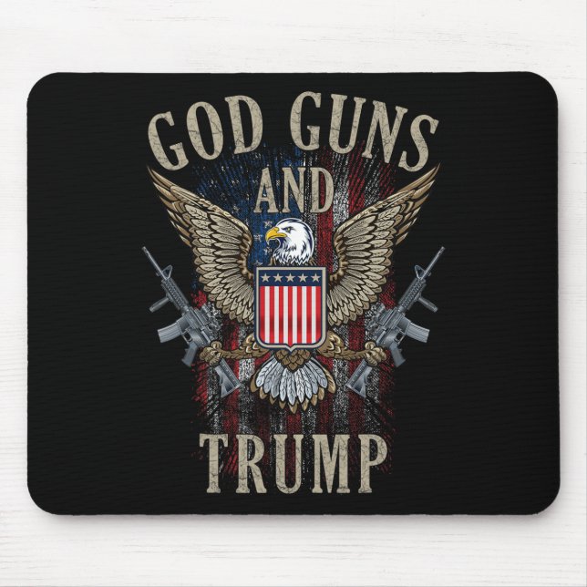 God Guns And Trump 2nd Amendment Flag Ar15 America Mouse Mat (Front)