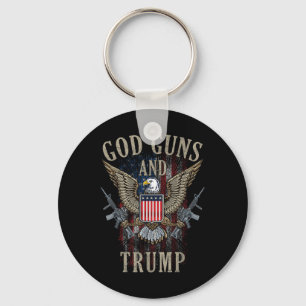 God Guns And Trump 2nd Amendment Flag Ar15 Key Ring