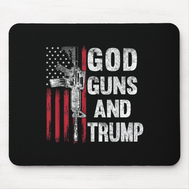 God Guns And Trump 2nd Amendment Flag Ar15 Mouse Mat (Front)