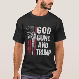 God Guns And Trump 2nd Amendment Flag Ar15 T-Shirt