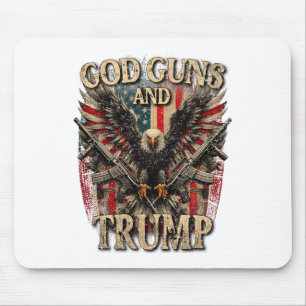 God Guns And Trump 2nd Amendment Flag Eagle Americ Mouse Mat