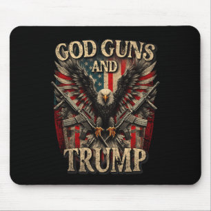 God Guns And Trump 2nd Amendment Flag Eagle Americ Mouse Mat