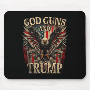 God Guns And Trump 2nd Amendment Flag Eagle Mouse Mat