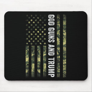 God Guns And Trump 2nd Amendment Usa Flag American Mouse Mat