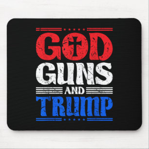 God Guns And Trump American Flag Patriot Mouse Mat