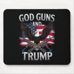 God Guns And Trump Eagle American Flag Vintage Mouse Mat