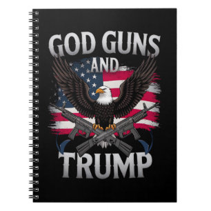 God Guns And Trump Eagle American Flag Vintage Notebook